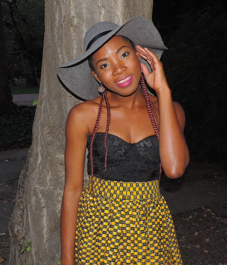 Strapless Top + African Check Print High waisted gardered&nbsp;Skirt